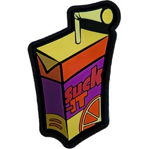 Suck It Juice Box - Parody PVC Morale Patch | Hook & Loop Backing