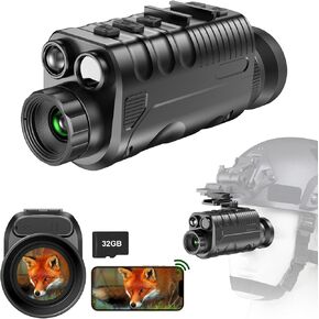 Nightiger Dual IR Night Vision Monocular for Adults Helmet OLED Large Circular Screen 850nm 940nm Rechargeable Night Vision Goggles HD Camera 4K Video Photo NVG Digital Zoom Night Vision Binocular