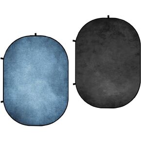 Kate Collapsible Backdrop Pop up Backdrops Photo Folding Backdrop for Photoshoot, for Portrait Photography, for Video Stream, 5x6.5ft(Blue/Gray)