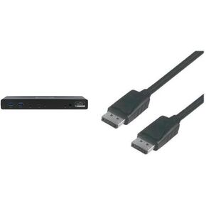 VisionTek VT4510 Dual Display 4K USB 3.0 & USB-C Docking Station with 100W Power Delivery & 2X DisplayPort Cable Bundle