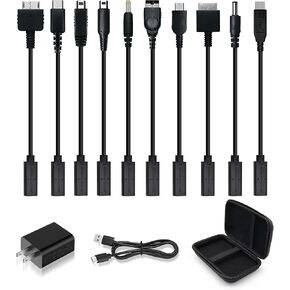 Retro Game Console Power Supply Kit - Multiple Interfaces, Free Conversion - Compatible with VITA1/VITA2/NDSL/Wii-U-pad/3DS/PSP/GBA SP/GBM/PSP GO/GB