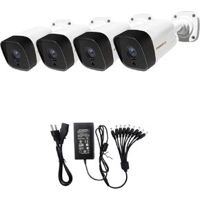 TIGERSECU Super HD 5MP 4-in-1 Security 4-Camera Bundle