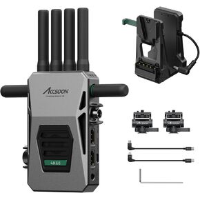 Accsoon CineView Master 4K SDI HDMI Wireless Video Transmitter with Accsoon V-Mount Battery Plate