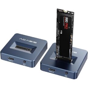 ACASIS NVME SSD Reader Adapter, Aluminium Alloy Housing Fast Heat Dissipation, NVME to USB Docking Station, M.2 SSD to USB Adapter 10Gbps, Support M.2 (M Key) NVMe SSD and (B+M Key) SATA-Based SSD