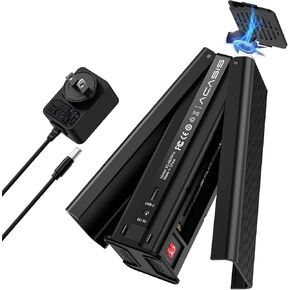 M.2 NVMe SSD Cloner, Dual-Bay Offline Duplicator with Cooling Fan, USB C to M.2 Cloner, SSD Reader Docking Station, Hard Drives Enclosure for NVMe M.2 SSD Pcle Size 2230/2242/2260/2280（Black）
