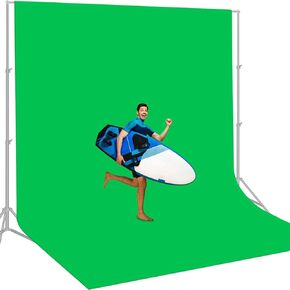 Aimosen 12 X 10 FT Large Green Screen Backdrop for Photography, GreenScreen Background for Zoom Meeting, Polyester Cloth Fabric Curtain, Chromakey Video Photoshoot Studio YouTube Conference Streaming