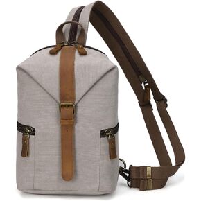 KouLi Buir Canvas Sling bag,Small Crossbody Backpack,Convertible Chest Bag Casual Daypack For Outdoor Cycling Hiking Travel (B2463-Black)