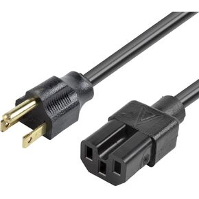 RiteAV - Heavy Duty AC Power Cord 15A/125V 14 AWG 5-15P to C15 Replacement for Cisco MA-PWR-Cord-US, CAB-US515-C15-US, CAB-TA-NA=, CAB-TA-NA-9300, CAB-TA-NA-9200, CAB-C15-AC, CAB-9K12A-NA (8 ft)