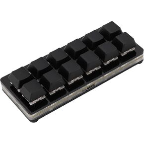 VBESTLIFE 12 Key Mechanical Gaming Keyboard, One Handed Keypad, USB C Wired OSU Keypad, Programmable Hot Swappable Keyboard for Linux, for OS X, for Win (Black)