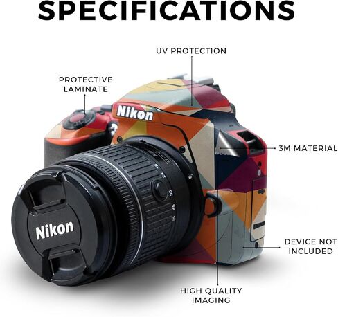 تتوافق البشرة مع كاميرا Nikon D3500 - مشرق وسعيد - غطاء ملصق واقي فينيل 3M - سهل التطبيق | مصنوع في الولايات المتحدة الأمريكية من قبل Mayyskins in Kuwait