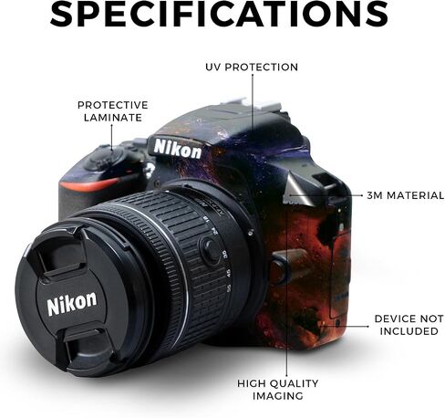 تتوافق البشرة مع كاميرا Nikon D3500 - مشرق وسعيد - غطاء ملصق واقي فينيل 3M - سهل التطبيق | مصنوع في الولايات المتحدة الأمريكية من قبل Mayyskins in Kuwait