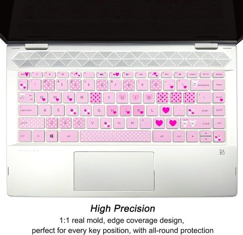 2Pcs Silicone Keyboard Cover for HP Pavilion x360 14" Laptop 14-BW006NR 14-BW010NR 14-BW065NR 14M-BA011DX 14M-BA013DX 14M-BA015DX 14M-BA114DX 14-BF040WM 14-BF050WM 14M-CD0001DX (Love Bear+Clear) in Saudi Arabia