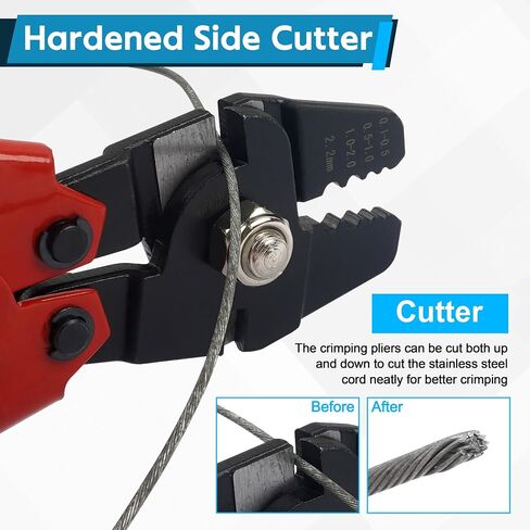 FUSIGO Fishing Crimping Tool Kit, Crimping Pliers with 500pcs Aluminum Crimp Sleeves Set Wire Rope Fishing Line Crimping Kit in Saudi Arabia