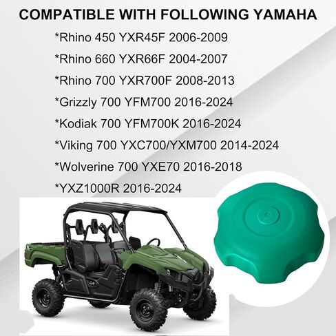 Fuel Cap Gas Cap Compatible with Yamaha Rhino 450 660 700 Grizzly 700 Kodiak 700 Viking 700 Wolverine 700 YXZ1000R Part # 2P5-24610-00-00 5UG-24610-00-00 in Kuwait