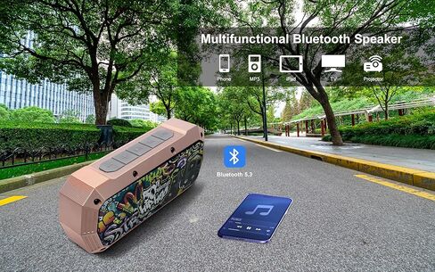 مكبر صوت Bluetooth اللاسلكي المحمول 10W Peak Power Boombox W HD Sound ؛ IPX5 مقاومة للماء. 4H وقت اللعب بطارية 800mAh ، BT 5.1 ، المنزل/الحفلة/في الهواء الطلق/الشاطئ/السفر/التخييم in Kuwait