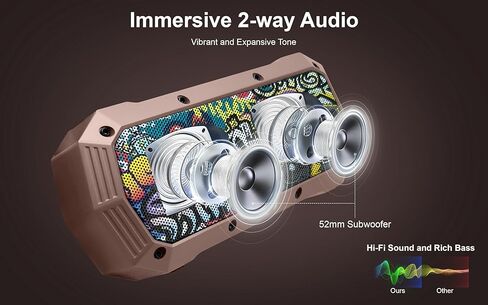 مكبر صوت Bluetooth اللاسلكي المحمول 10W Peak Power Boombox W HD Sound ؛ IPX5 مقاومة للماء. 4H وقت اللعب بطارية 800mAh ، BT 5.1 ، المنزل/الحفلة/في الهواء الطلق/الشاطئ/السفر/التخييم in Kuwait