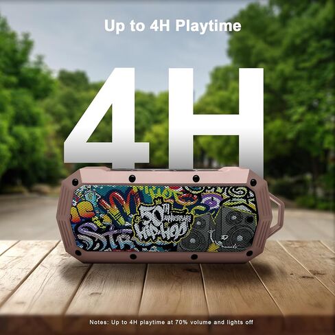 مكبر صوت Bluetooth اللاسلكي المحمول 10W Peak Power Boombox W HD Sound ؛ IPX5 مقاومة للماء. 4H وقت اللعب بطارية 800mAh ، BT 5.1 ، المنزل/الحفلة/في الهواء الطلق/الشاطئ/السفر/التخييم in Kuwait