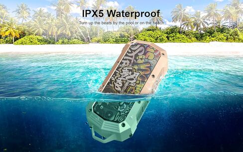 مكبر صوت Bluetooth اللاسلكي المحمول 10W Peak Power Boombox W HD Sound ؛ IPX5 مقاومة للماء. 4H وقت اللعب بطارية 800mAh ، BT 5.1 ، المنزل/الحفلة/في الهواء الطلق/الشاطئ/السفر/التخييم in Kuwait