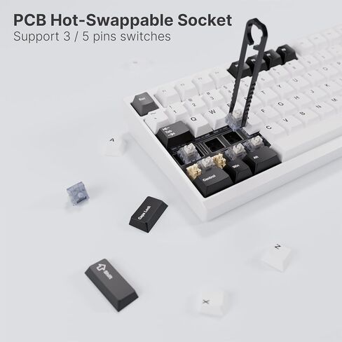 Chilkey ND TKL Aluminum Mechanical Keyboard, 87 Keys Tenkeyless Wireless Gaming Keyboard, Tri-Mode BT5.3/2.4GHz/USB-C PBT Keycaps Hot Swappable Custom Key Board for Windows Laptop Office PC in Kuwait