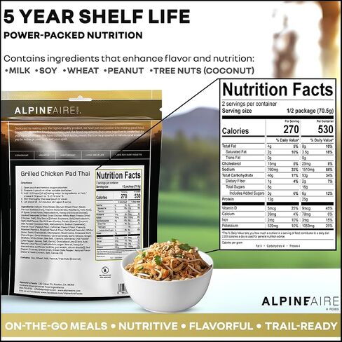 AlpineAire Foods Hearty Beef Stew 3.80 Oz Rich and Flavorful Ready to Eat Lightweight Meal 2 Servings, 410 Calories Perfect for Camping, Hiking and Emergency Preparedness Made in USA Pack of 1 in Saudi Arabia