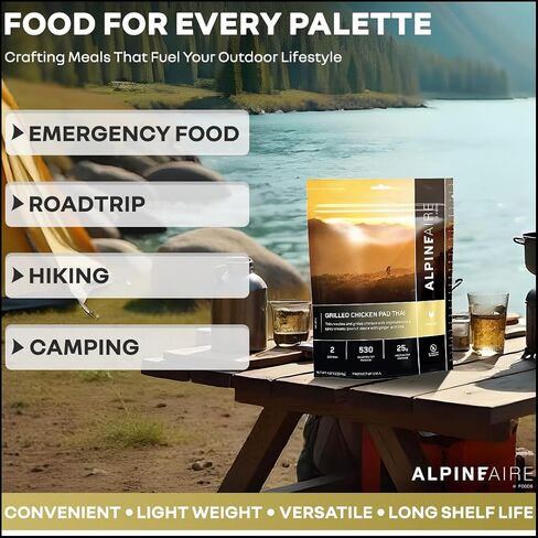 AlpineAire Foods Hearty Beef Stew 3.80 Oz Rich and Flavorful Ready to Eat Lightweight Meal 2 Servings, 410 Calories Perfect for Camping, Hiking and Emergency Preparedness Made in USA Pack of 1 in Saudi Arabia