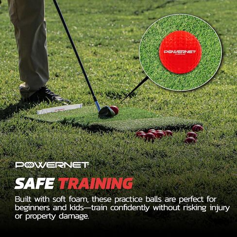 PowerNet Ultimate Chipping Bundle | Includes 3 Piece Golf Chipping Nets 16 Pack Practice Foam Golf Balls & Tri-Turf Grass Mat | Lightweight Durable Material | Indoor & Outdoor | for All Skill Levels in Kuwait