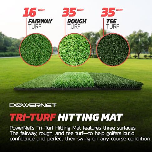 PowerNet Ultimate Chipping Bundle | Includes 3 Piece Golf Chipping Nets 16 Pack Practice Foam Golf Balls & Tri-Turf Grass Mat | Lightweight Durable Material | Indoor & Outdoor | for All Skill Levels in Kuwait