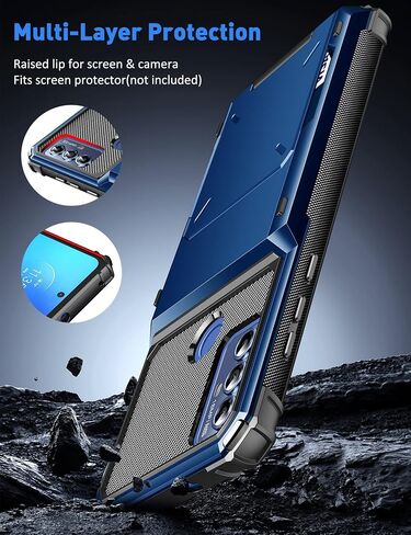 COOYA for Moto G Play 2023 Case Wallet 5 Credit Card Holder ID Slot Flip Cover G Play 2023 Wallet Case Back Pocket Dual Layer Protective Hard Shell TPU Rugged Rubber Bumper for Moto G Play 2023 Purple in Kuwait