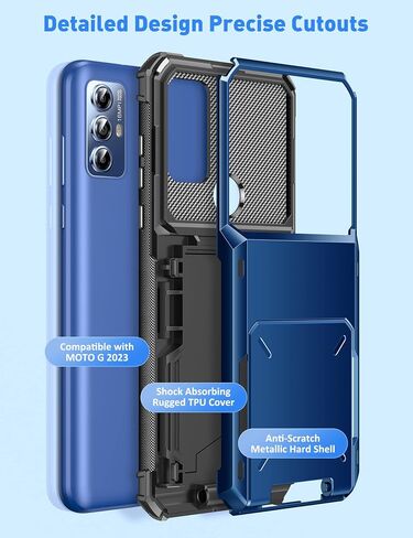COOYA for Moto G Play 2023 Case Wallet 5 Credit Card Holder ID Slot Flip Cover G Play 2023 Wallet Case Back Pocket Dual Layer Protective Hard Shell TPU Rugged Rubber Bumper for Moto G Play 2023 Purple in Kuwait