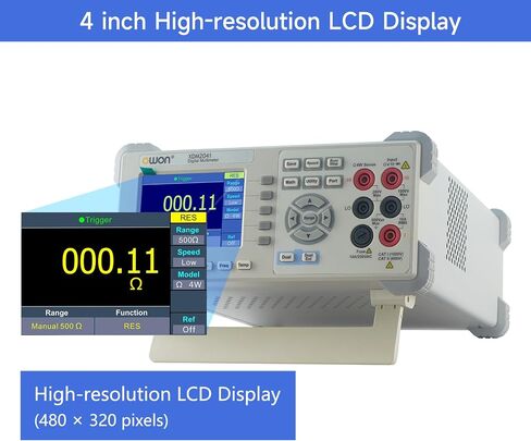 OWON Desktop Digital Multimeter with 3.5-inch LCD Display, Measures AC/DC Current, Voltage, and Temperature with True RMS Capability,Designed for Laboratories, Instruments, and Factories XDM1041 in Kuwait
