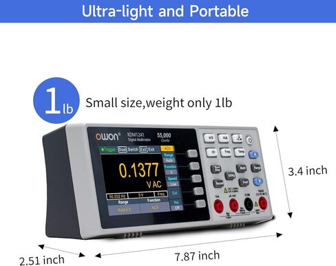 OWON Desktop Digital Multimeter with 3.5-inch LCD Display, Measures AC/DC Current, Voltage, and Temperature with True RMS Capability,Designed for Laboratories, Instruments, and Factories XDM1041 in Kuwait