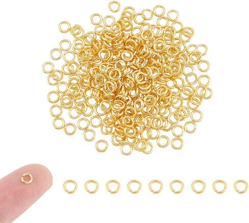 UNICRAFTALE 500Pcs Real 18K Gold Plated Open Jump Rings Stainless Steel Round Rings 2.5mm Golden Jump Ring Metal Connectors Rings for DIY Earring Bracelet Pendant Jewelry Accessories in Saudi Arabia