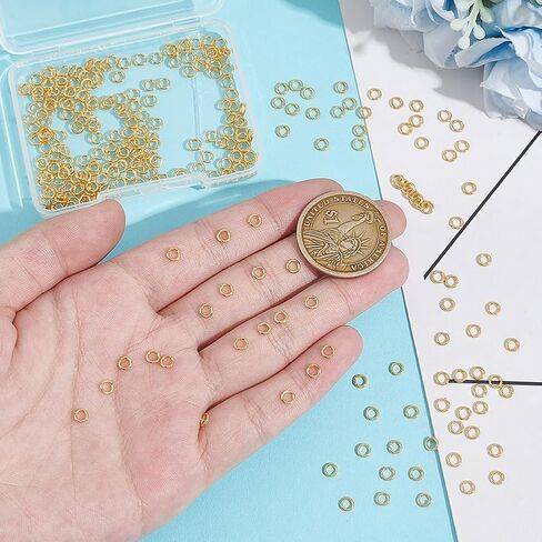 UNICRAFTALE 500Pcs Real 18K Gold Plated Open Jump Rings Stainless Steel Round Rings 2.5mm Golden Jump Ring Metal Connectors Rings for DIY Earring Bracelet Pendant Jewelry Accessories in Saudi Arabia