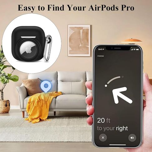 2 في 1 حالة السيليكون متوافقة مع Airpod 4 و Airtag ، وغطاء الجلد المضاد للخلع المضاد للخلع للجيل الرابع من AirPods مع 2 أجهزة كمبيوتر TPU شاشة و حبل شاشة (أسود) in Kuwait