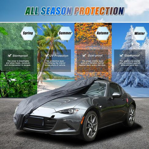 غطاء سيارة مخصص متوافق مع Mazda MX-5 Miata RF 2016-2024، غطاء سيارة للحماية من الشمس والأشعة فوق البنفسجية والغبار والثلج، غطاء حماية خارجي in Kuwait