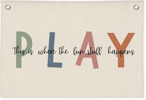 ديكور حائط غرفة اللعب، ديكورات الفصول الدراسية بوهو، ديكور غرفة الأطفال، لافتة قماشية للتعليق على الحائط، هذا هو المكان الذي تحدث فيه كل الأشياء الممتعة in Kuwait