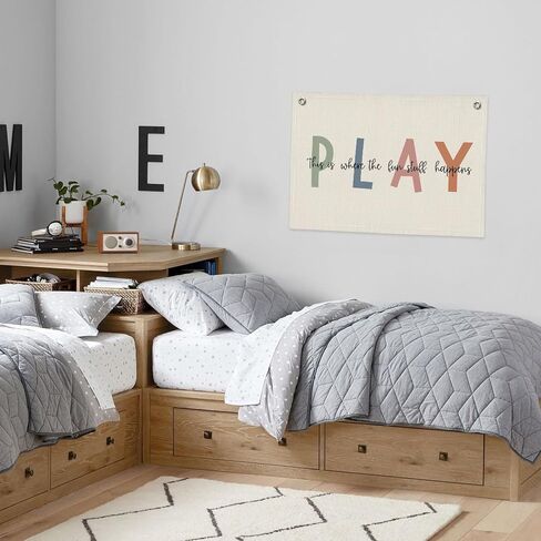 ديكور حائط غرفة اللعب، ديكورات الفصول الدراسية بوهو، ديكور غرفة الأطفال، لافتة قماشية للتعليق على الحائط، هذا هو المكان الذي تحدث فيه كل الأشياء الممتعة in Kuwait