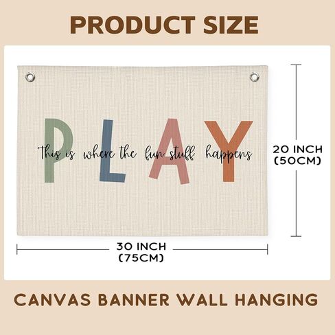 ديكور حائط غرفة اللعب، ديكورات الفصول الدراسية بوهو، ديكور غرفة الأطفال، لافتة قماشية للتعليق على الحائط، هذا هو المكان الذي تحدث فيه كل الأشياء الممتعة in Kuwait