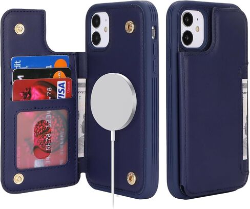 for iPhone 11 case with Credit Card Holder mag Safe,for iPhone 11 Phone Leather Case Wallet for Women Compatible mag Safe Wallet Detachable 2-in-1 for Men-Beige in Kuwait
