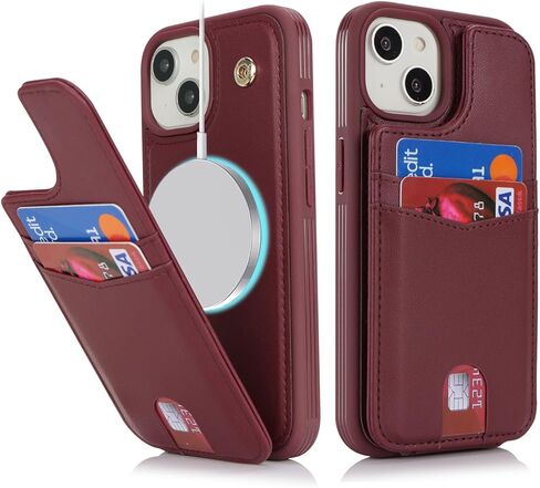 for iPhone 11 case with Credit Card Holder mag Safe,for iPhone 11 Phone Leather Case Wallet for Women Compatible mag Safe Wallet Detachable 2-in-1 for Men-Beige in Kuwait