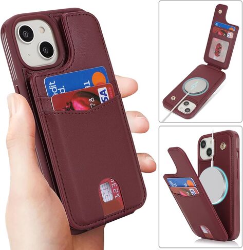 for iPhone 11 case with Credit Card Holder mag Safe,for iPhone 11 Phone Leather Case Wallet for Women Compatible mag Safe Wallet Detachable 2-in-1 for Men-Beige in Kuwait