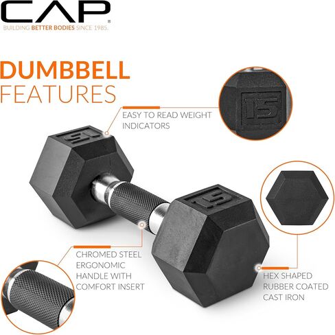 CAP Barbell 100 LB Coated Hex Dumbbell Weight Set with Vertical Rack in Saudi Arabia
