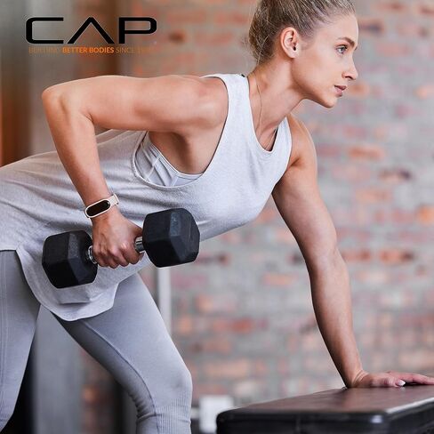 CAP Barbell 100 LB Coated Hex Dumbbell Weight Set with Vertical Rack in Saudi Arabia