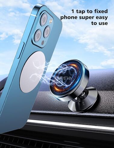 [2 Pack Magnetic Phone Holder car,[360°Rotation] car Mount Magnet,[4 N52 Magnets] Super Magnetic Force is Suitable for Most iPhone and samsumg Smartphones ，Black Phone Holder (Black) in Kuwait