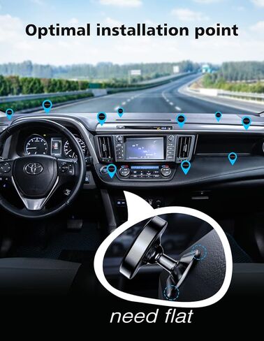 [2 Pack Magnetic Phone Holder car,[360°Rotation] car Mount Magnet,[4 N52 Magnets] Super Magnetic Force is Suitable for Most iPhone and samsumg Smartphones ，Black Phone Holder (Black) in Kuwait