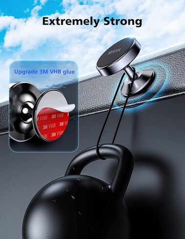 [2 Pack Magnetic Phone Holder car,[360°Rotation] car Mount Magnet,[4 N52 Magnets] Super Magnetic Force is Suitable for Most iPhone and samsumg Smartphones ，Black Phone Holder (Black) in Kuwait