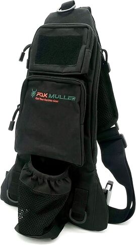 Crossbody Sling Bag Water Bottle Holder, RFID Back Pocket, Travel, Hiking, Everyday Go Bag, Chest Bag, Unisex, Slim Profile, Mid-Size (Black) in Saudi Arabia