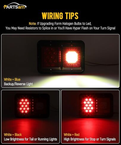 Partsam 2x مزدوج RV مقطورة أضواء الذيل 24-2835 LED أفقي عمودي سطح جبل مزدوج مقطورة ضوء الضوء الخلفي عدسة حمراء ضوء أحمر أسود قاعدة 12 فولت IP67 مقاوم للماء in Kuwait