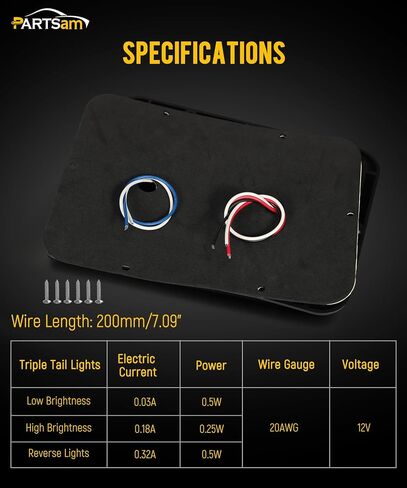 Partsam 2x مزدوج RV مقطورة أضواء الذيل 24-2835 LED أفقي عمودي سطح جبل مزدوج مقطورة ضوء الضوء الخلفي عدسة حمراء ضوء أحمر أسود قاعدة 12 فولت IP67 مقاوم للماء in Kuwait