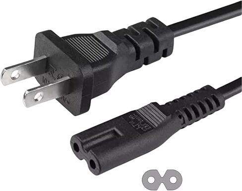 Sam&Johnny AC Power Cord Cable, TV Power Cable Cord for LG Samsung Sony TCL Toshiba JVC Hisense Electronics, PS4 PS5 PS3 2 Prong Power Cable - 4.9ft/1.5m (4.9ft) in Kuwait